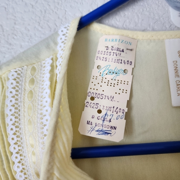 BARBIZON 70s Babydoll New Old Stock Canary Yellow maxi gown USA Dead Stock M - Picture 8 of 10